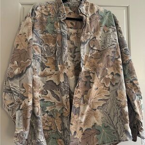Mossy Oak Camouflage Button-Up Shirt Size Large
